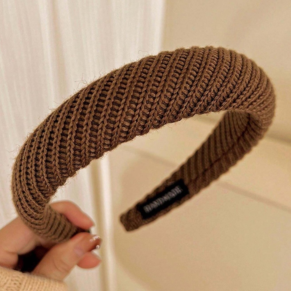 Neutral Plaid Minimalist Headband - Picture 9 of 9